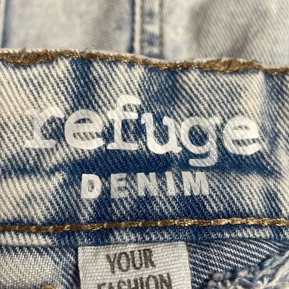 Refuge Y2K Cuffed Denim Shorts Size 7 Vintage Wash Retro Summer Aesthetic Pop
